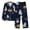Navy, variant on YUANxueke 2-Piece Skeleton Pajamas for Men Long Sleeve Crewneck Shirts & Loose Pants Bone Print Pajama Sets