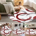thumbnail image 6 of Round Rugs 8 Ft, Red Grey Non Slip Area Rugs for Kitchen Bedroom Entryway, Geometric Circle Modern Abstract Simple Art Washable Carpet Runner Rug Floor Mats for Bedroom Home Decor, 6 of 9