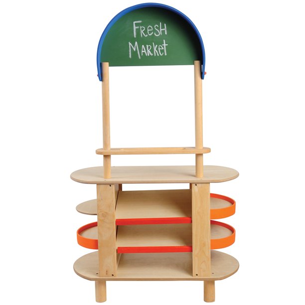 U.S. Toy Company FunFresh Market Wooden Stand Pretend Play Toy for