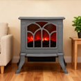 thumbnail image 6 of TopComfy Electric Fireplace Stove Heater with Realistic Log Set Flame Effect Freestanding Design Adjustable Heat Settings for Living Room Bedroom, Gray, 6 of 6