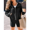 thumbnail image 2 of Womens Zip Up Hoodies Fleece Jackets Oversized Sweatshirts Fall Fashion Outfits Sweaters Winter Clothes Black S, 2 of 6