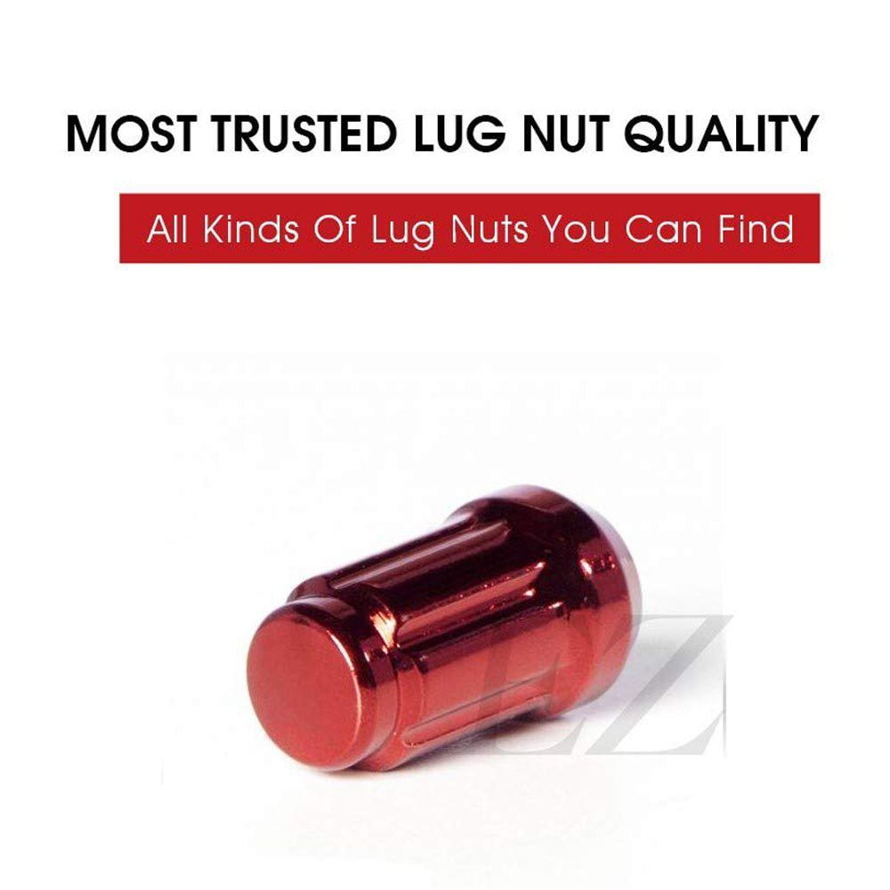 20 Red Spline Drive Small Diameter Acorn 12x1.25 Lug Nut Kit with Key