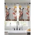 thumbnail image 3 of Farm Animal Sheer Curtains 45 inches Long 2 Panels Set Pig Sheep Cow Chicken Countryside Tiers Sheers Rod Pocket Small Window Short Curtains for Kitchen Cafe, Each 52" W x 45" L, 3 of 7
