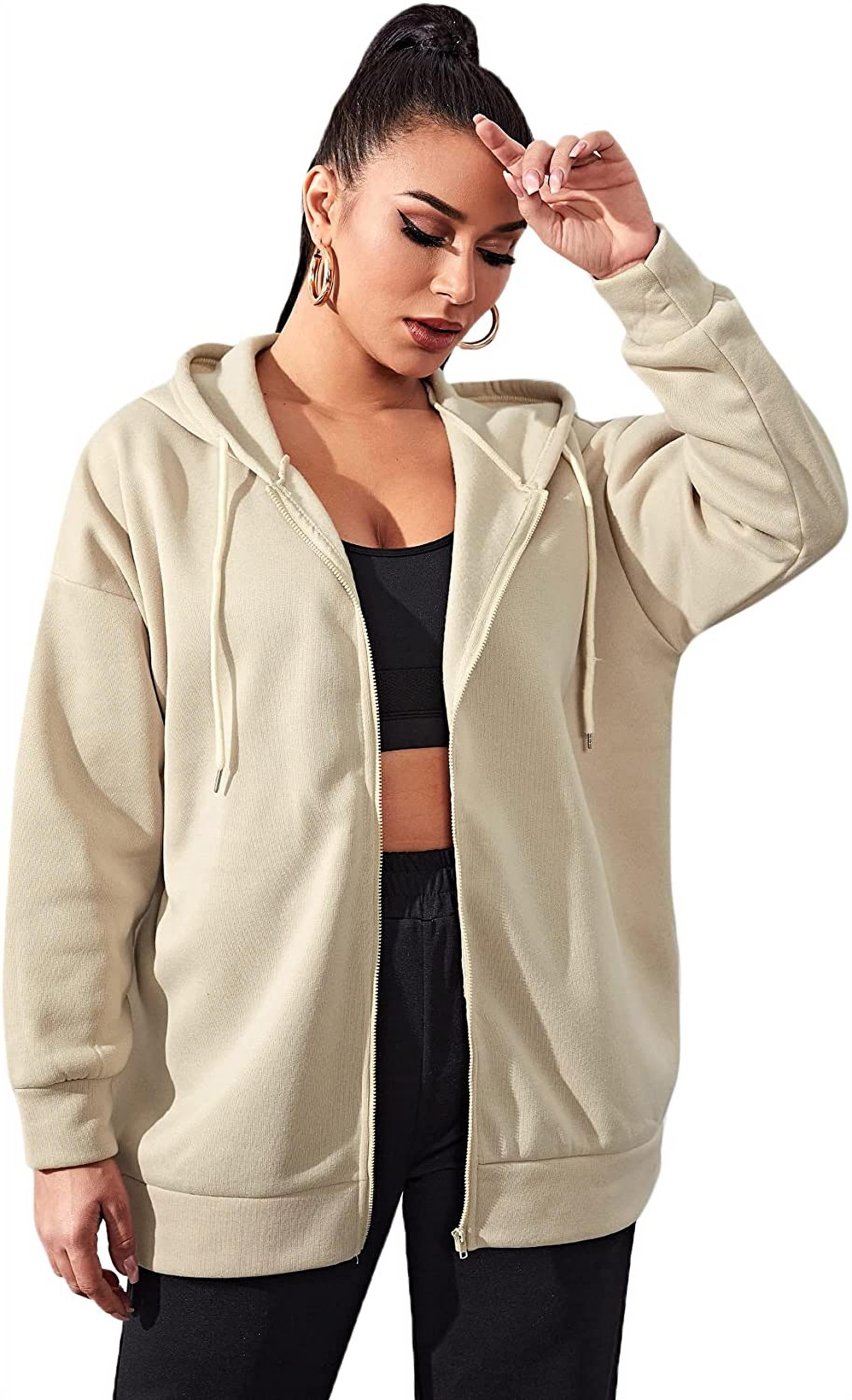 Women's Drop Shoulder Zip Up Long 