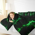 thumbnail image 5 of Feelyou Futuristic Lightning Kids Bedding Comforter Set, Neon Gradient Stripes Twin Comforter Sets, Green Abstract Reversible Bedding Set, Luxury Bedroom Decor, 2 Pieces, 5 of 9