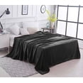 thumbnail image 3 of Black Super Soft Warm Cozy Flannel Fleece Micro Plush Microfiber Bed Throw Blanket, 3 of 5