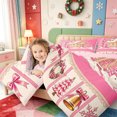 thumbnail image 3 of Manfei Xmas Kawaii Snowflake Queen Comforter Set,Traditional Farm Cattle Comforter Sets Queen,Pink Reversible,3 Pieces,1 Comforter and 2 Pillowcases, 3 of 7