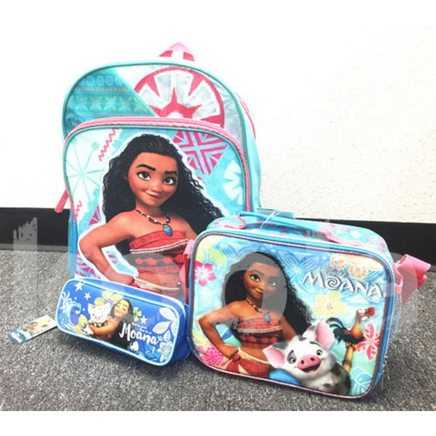 Disney Disney Moana School Backpack Lunch Bag Set 16" Grils Book Bag