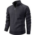 thumbnail image 4 of RMGVDSD Mens Quarter Zip Pullover Sweater Dress Slim Fit Men's Stand Up Collar Zipper Knitted Sweaters Autumn Winter Thickened Casual Sweater Top Stylish Sweaters, 4 of 5