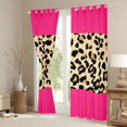 thumbnail image 3 of jejeloiu Abstract Cheetah Print Curtains Pack of 2 (42x84 Each),Abstract Geometric Lines Curtains Blackout,Pink Brown Bedroom Curtains For Teens,Super Cozy Room Decor, 3 of 6