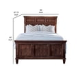 thumbnail image 5 of Benjara Dan Wood Queen Size Bed, Crown ed Details, Panel Headboard, Brown, 5 of 5