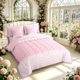 thumbnail image 2 of Manfei Vintage Grid 7pcs Queen Bedding,Kawaii Polka Dot Bedding Comforter Set Queen,Light Pink,Pink Reversible, 2 of 7