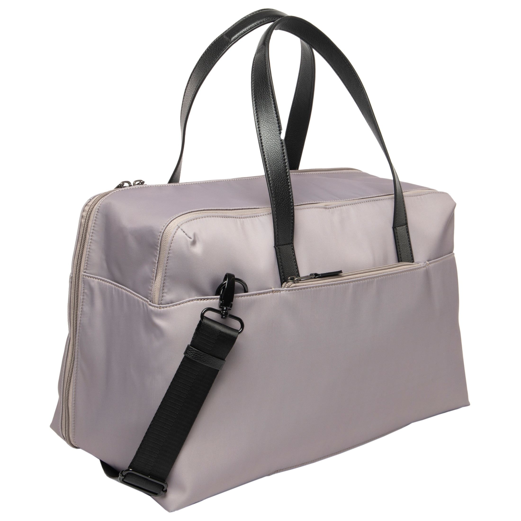 Protege 18" Carry on Adjustable Strap Weekender Duffel with Luggage Pass Through, Taupe