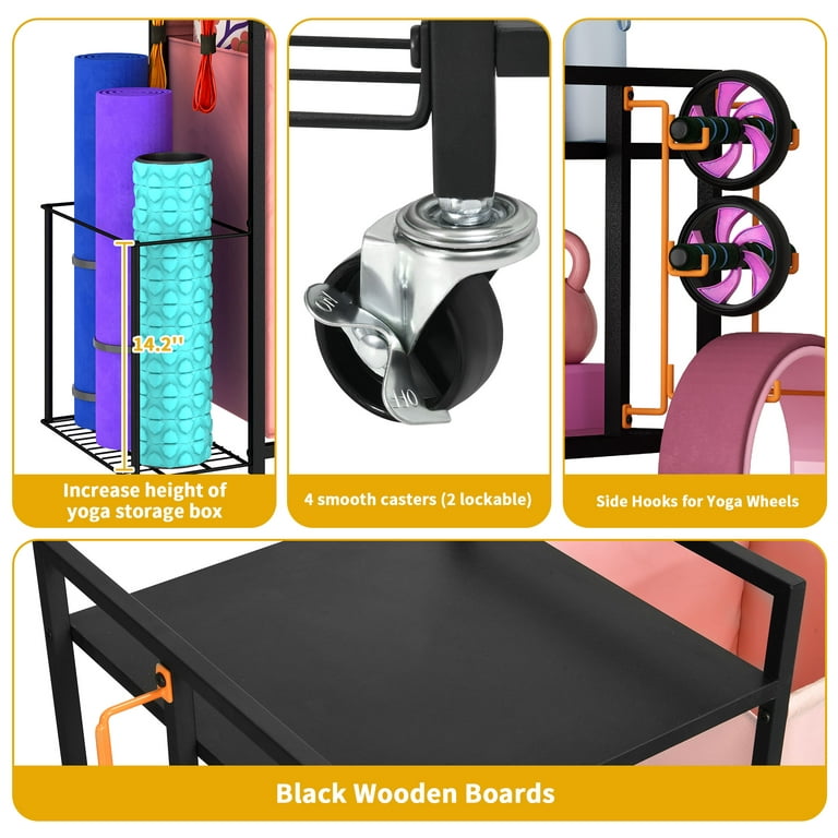Dextrus Yoga Mat Storage Rack Yoga Mat Holder, Home Gym Storage Rack for  Foam Roller, Yoga Strap, Kettlebell, Weight Rack for Dumbbells Workout