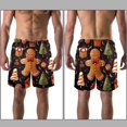 thumbnail image 3 of luoweisi Men's Beach Shorts Quick Dry Swim Trunks with Mesh Lining Christmas Gingerbread Man L, 3 of 5