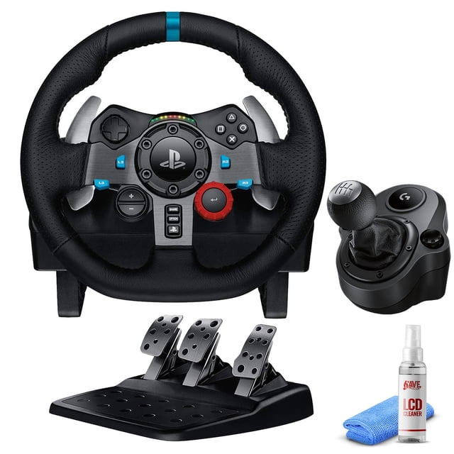 Logitech G Dual-Motor Feedback Driving Force G29 Gaming Racing Wheel with Responsive Pedals for PC, PlayStation 5, PS4 and PS3 - Black with Logitech G Driving Force Shifter (Bundle)