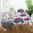 thumbnail image 3 of Yayeee Tablecloths 54" x 54" Rectangle Wrinkle Resistant Party Table Cover, Purple Doodle Pattern, 3 of 8