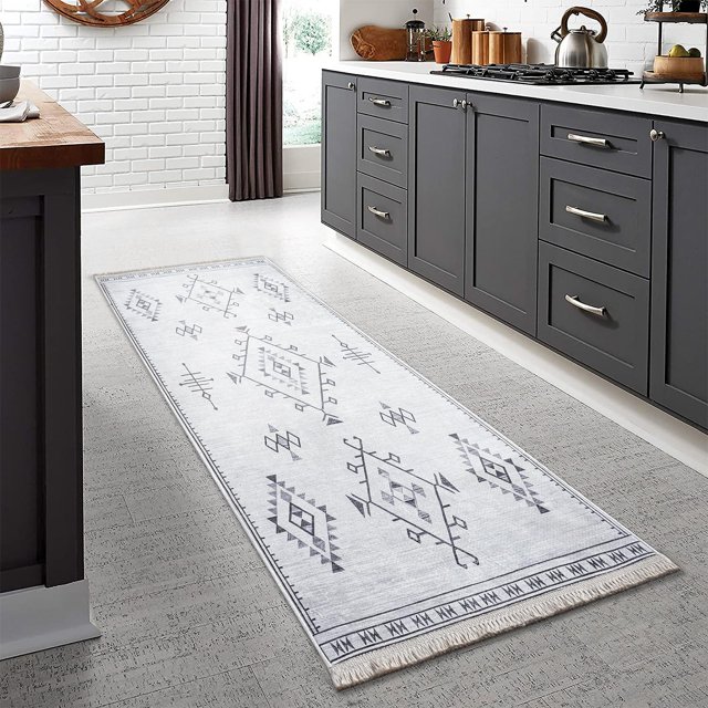 BY COCOON 2'x7' Runner Rug| Carpet Runner Kitchen Rug Kitchen Runner Washable Rug Entryway Rugs Hallway Runner Runners Rugs for Hallway Non Slip Kitchen Carpet (60 Cm x 213 Cm)