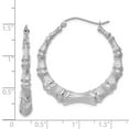 thumbnail image 3 of Real 14kt White Gold Polished Bamboo Hoop Earrings; for Adults and Teens; for Women and Men, 3 of 3