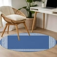 thumbnail image 5 of Dark Blue Greek Key Large Area Rugs for Bedroom Living Room, Soft Non Slip Carpet Bedside Rug, Geometric Greece Ancient Farmhouse Geo Round Floor Cover Kitchen Accent Rug 3.3' for Dining Room/Office, 5 of 9