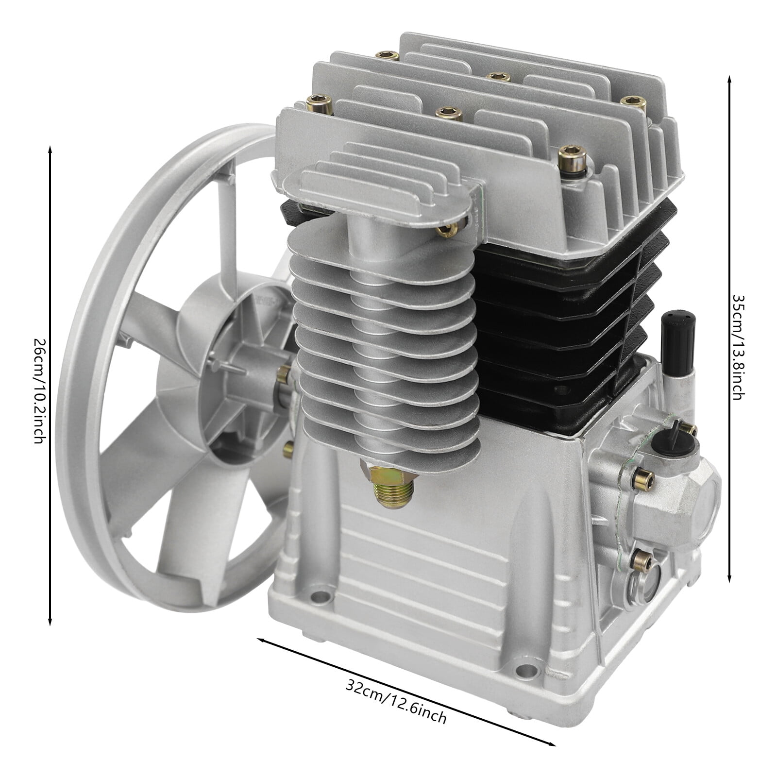Air Compressor Pump, Industrial 2HP 2.2KW 250L/min Air Compressor, Twin Cylinder Piston Pump Air Compressor Head Pump Head
