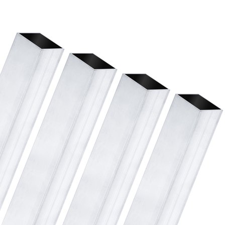 4-Pack 300mm 6063 Aluminum Square Tube, 15x15mm Outer Width 1mm Wall Thick Seamless Aluminum Tubing for Frame Construction