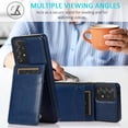 thumbnail image 4 of REQO Phone Case for Samsung Galaxy A53 5G 2022 with Tempered Glass Screen Protector Credit Card Holder Wallet Cover Stand Leather Cell Accessories Gaxaly A53 G5 Galaxies 53A SM A536U Women Men Blue, 4 of 7