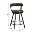 thumbnail image 6 of Lexicon Appert Metal Swivel Counter Height Chair in Brown (Set of 2), 6 of 6