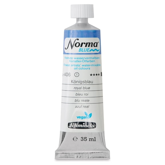 Schmincke Norma Blue Water-Mixable Oil Paint - Royal Blue, 35 ml