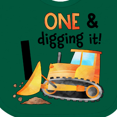 thumbnail image 4 of Inktastic One and Digging It Bulldozer 1st Birthday Boys or Girls Baby Bib, 4 of 4