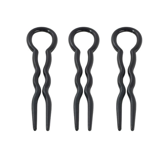 VANIDO 3PCS Plastic U Shaped Hair Pins Pin Wavy Crink U Shaped Chignon Hair Pin Updo Bun Pins Stick French Sleek Hair Braid Styling Clip Pin Hair Accessories For Lady Women Girl