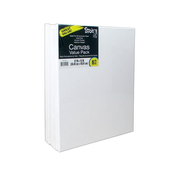Studio 71 White Bulk Stretched Canvas Value Pack 12 X 16 Inches 6 Pack Walmart Com