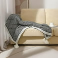 thumbnail image 2 of Fennco Styles Modern Diamond Knitted Throw Blanket with Tassel 50" W x 60" L – Black Geometric Pattern Lightweight Blanket for Couch, Bedroom, Living Room and Office Décor, 2 of 8