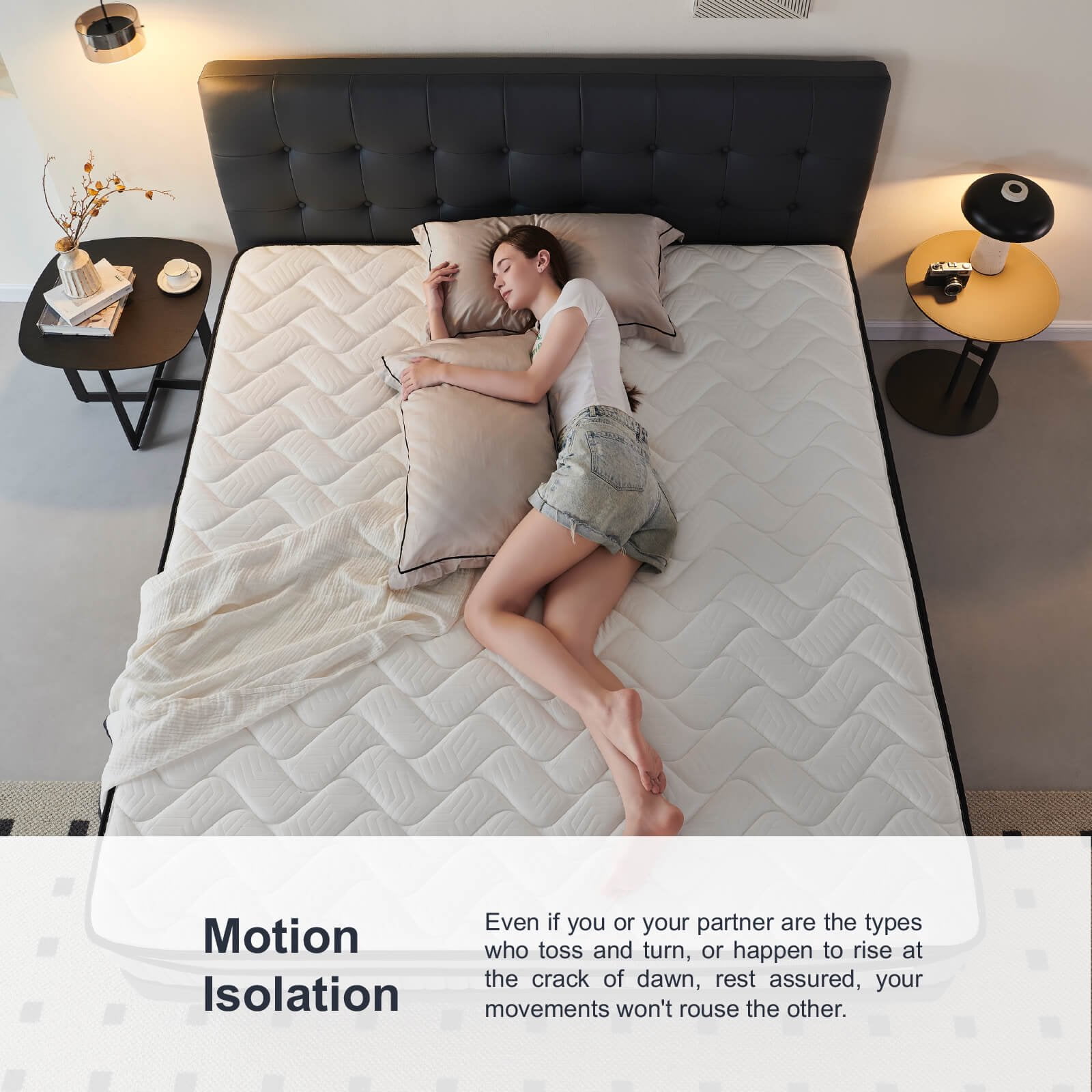Full Size Mattress, VPSIO 10 inch Hybrid Mattress with Fiberglass Free, Memory Foam, Breathable Euro Pillow Top Mattress for Cooler Sleep Supportive & Pressure Relief, Medium Firm