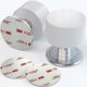 thumbnail image 1 of Door Stop 2-Pack with Bonus Sticker - Two Self-Adhesive White Rubber Door Stops - Heavy Duty Stainless Steel Body with Sound-Deadening Bumper Top - Su, 1 of 5