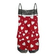 thumbnail image 5 of Levmjia Womens Pajama Set Lace Sleeveless Vest Valentine Love Print Sleepwear Casual Home Outfit Soft Comfortable Floral Pants Set Daily Wear, 5 of 5