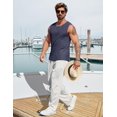 thumbnail image 3 of COOFANDY Waffle Knit Muscle T-Shirt 2 Pack Mens Sleeveless White Casual Shirt Loose Fit Mesh Tank Top, 3 of 6