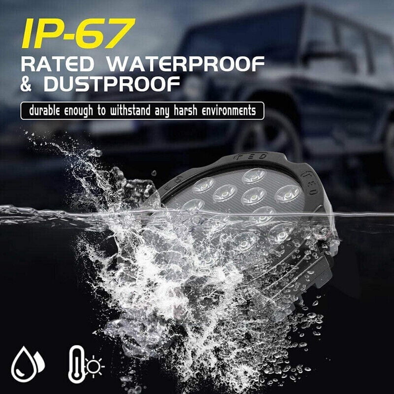 Led Light Bar 2PCS 7" 51W 5100LM Black Round Spot LED Light Pod Off Road Fog Driving Roof Bar Bumper for Jeep Truck ATV UTV SUV