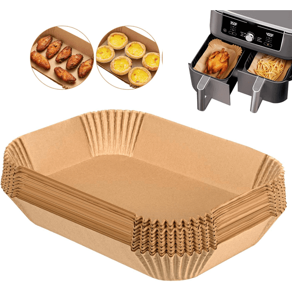 Air Fryer Liners Disposable, Air Fryer Parchment Paper Liners 125PCS Rectangle, 8.6" X 5.5" for Ninja DZ201,Ninja Foodi Dual Air Fryer Accessories Baking Paper