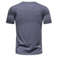 thumbnail image 4 of BLVB Workout Tops for Men Crewneck Short Sleeve Summer Shirts Irregular Hem Casual Gym Running Tee Blouse, 4 of 6