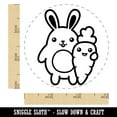 thumbnail image 2 of Bunny Carrot Friends Easter Self-Inking Rubber Stamp Ink Stamper - Pink Ink - Small 3/4 Inch, 2 of 7