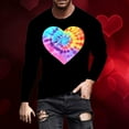 thumbnail image 3 of NuoCaiYun Men's Fashion Valentine's Day Tops Sports Casual Long Sleeve Loose Round Neck Pullover Comfort Blouses, 3 of 6