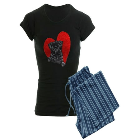 

CafePress - Black Pug Heart - Women s Dark Pajamas