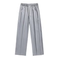 thumbnail image 1 of Pantalones largos de verano de seda helada para hombre, pantalones finos de pierna ancha, pantalones casuales de color liso, pantalones holgados de tubo recto para hombre, pantalones de hombre, 1 of 3