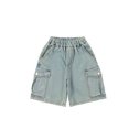 thumbnail image 3 of BOOMNY Toddler Boys Jeans Casual Embroidery Wide Leg Jeans Lightweight Loose Denim Shorts With Pocket 2-3 Years, 3 of 5