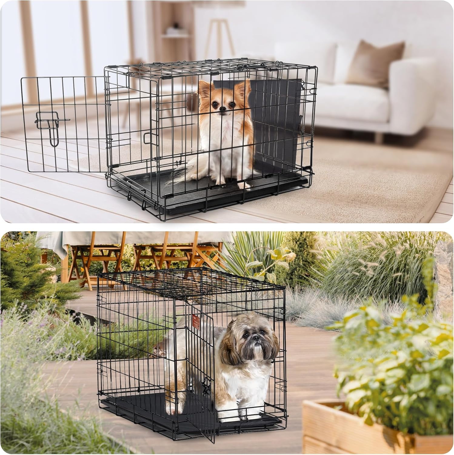 Adjustable Soft Dog Crate Divider Panel for 36" Crate, Black 27" H x 28.5"