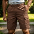 thumbnail image 2 of Zynoxe Cargo Shorts for Men Comfortable Elastic Waistband Mens Shorts Classic Relaxed Knee Length Shorts with Side Pockets Summer Casual Loose Solid Color Outdoors Shorts S, 2 of 5