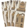 thumbnail image 6 of Barrel Vintage Wine Tea Towels 4 Pack Wine Shop Retro Kitchen Dish Cloth with Hanging Loop, 18"x28" Lint-Free Absorbent Towel for Kitchen Drying Wiping and Cleaning, 6 of 7