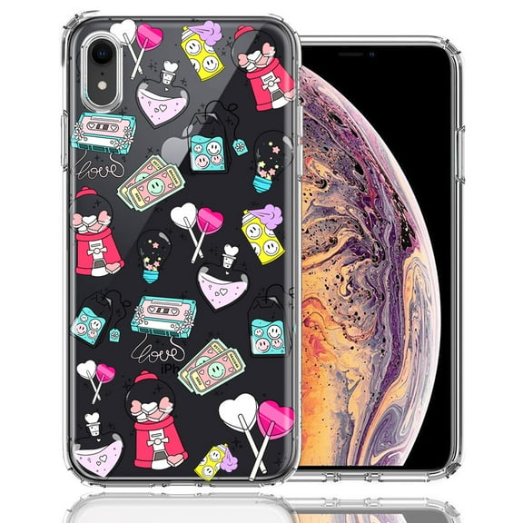 MUNDAZE for Apple iPhone XR Valentine's Day Candy Feels like Love Hearts Double Layer Phone Case Cover