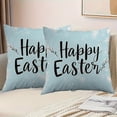 thumbnail image 5 of QuanTara Easter Spring Rabbit Flower Pillow Cover, 18x18in White Decorative Pillow Case, Nylon Spandex Cushion Cover for Sofa Bedroom, Holiday Home Decor Easter Gift, 5 of 6